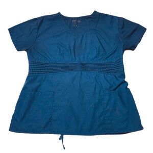 Green Town Blue V-Neck Scrub Top Size XL